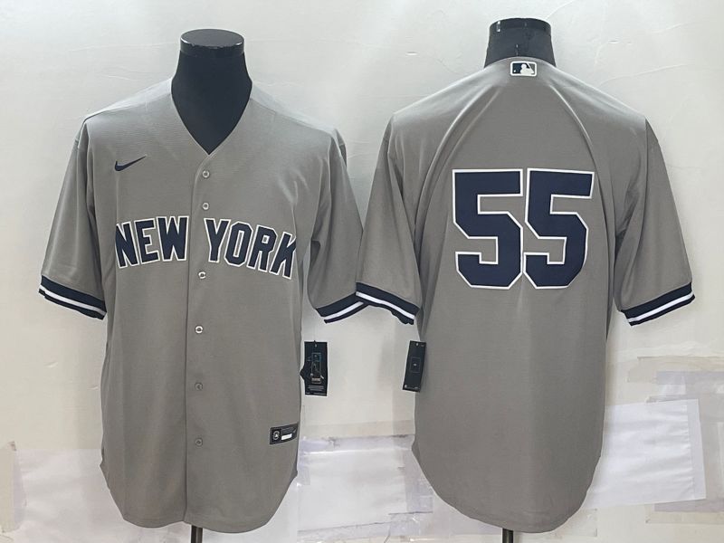 Men New York Yankees #55 No Name Grey Dream Game 2022 Nike MLB Jersey